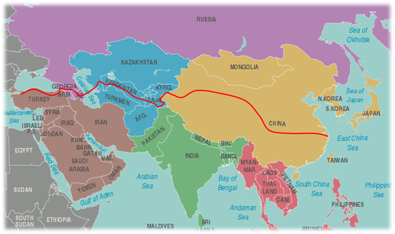 Зарубежная азия карта со странами